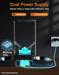 HoneyGuaridan 5L Automatic Cat Feeder for Two Cats, 5G WiFi Smart Feed Pet Feeder with Stainless Steel Bowl,APP Control Dispenser, Dual Power Supply,Desiccant Bag,10s Meal Call Black