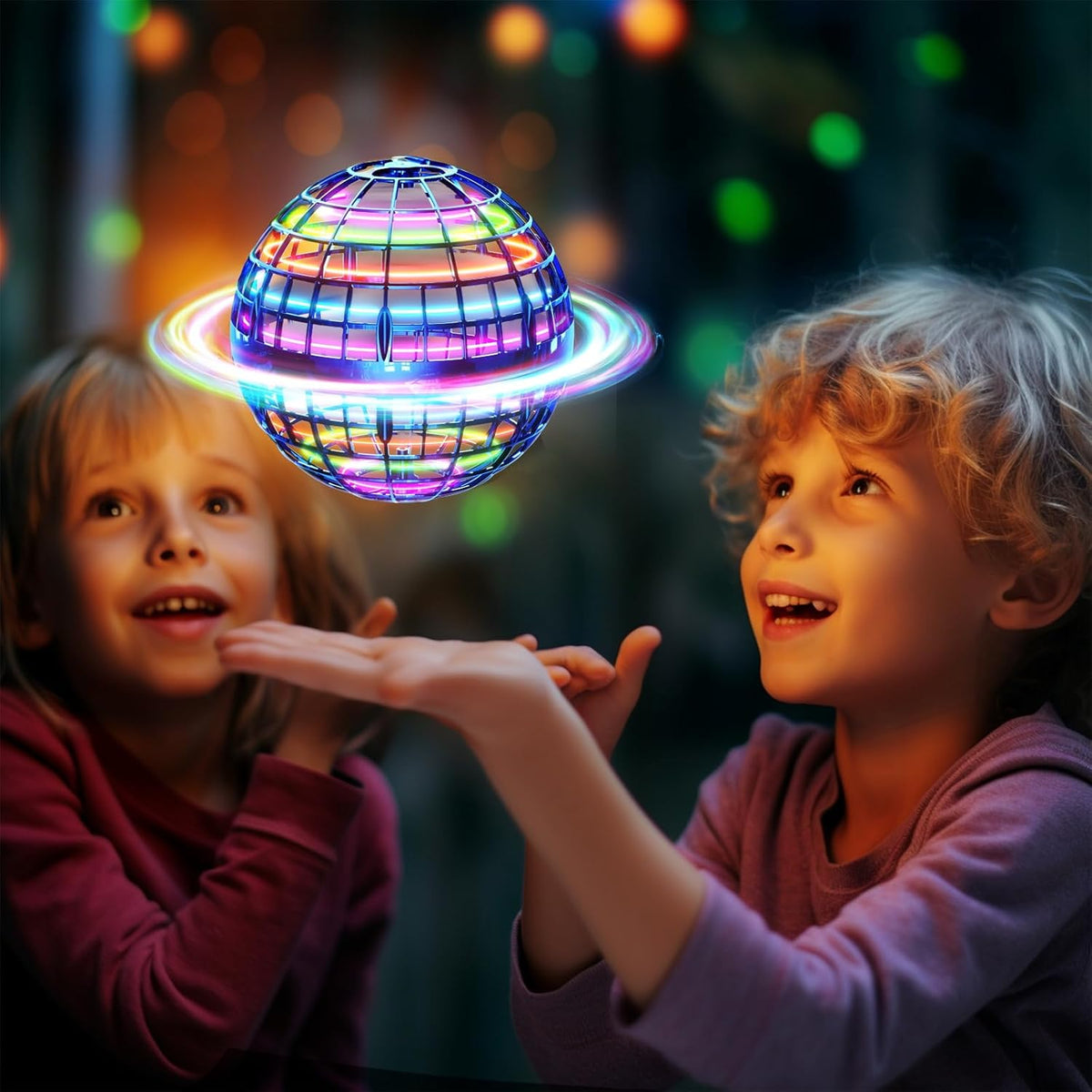 Ivtivfu Flying Orb Ball with Dazzling Lights - Blue - image 2