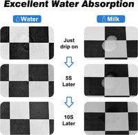 CooRug Checkered Dog Food Mat, Pet Feeding Mat 20" L x 12" W - Black / 20"L x 12"W - image 4