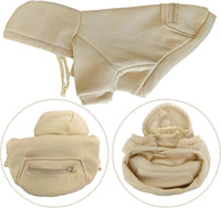 Dog Hoodies for Small Dogs with Zipper Pocket - Beige / X-Small - image 3