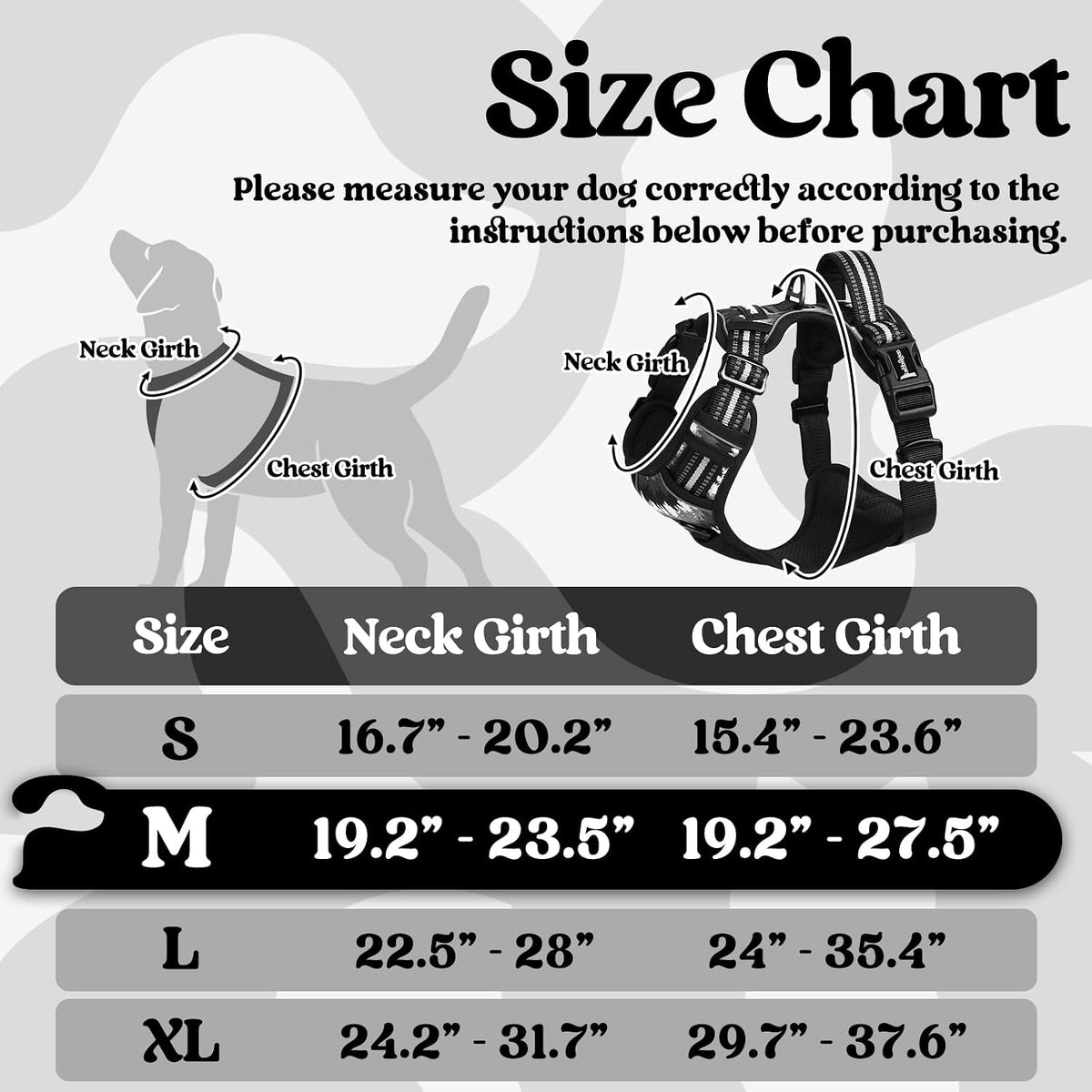 rabbitgoo Dog Harness for Large - Mountain Black / Medium - image 2