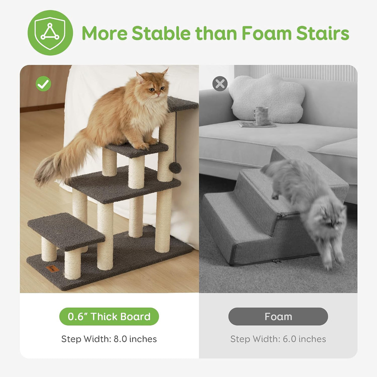 Dog Stairs & Cat Scratching Post Pet Steps for High Beds Couch – Essentials for Cats - 4-Steps - image 3