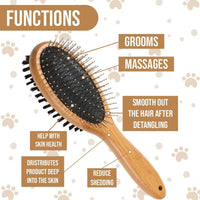 KylePet Dog Brush, Double Sided Pet Slicker Brush with Bamboo Handle for Dogs and Cats Long Hair - image 4