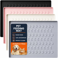 Silicone Pet Feeding Mat, Dog Cat Food Water Bowl Mat - Beige / 24"L x 16"W