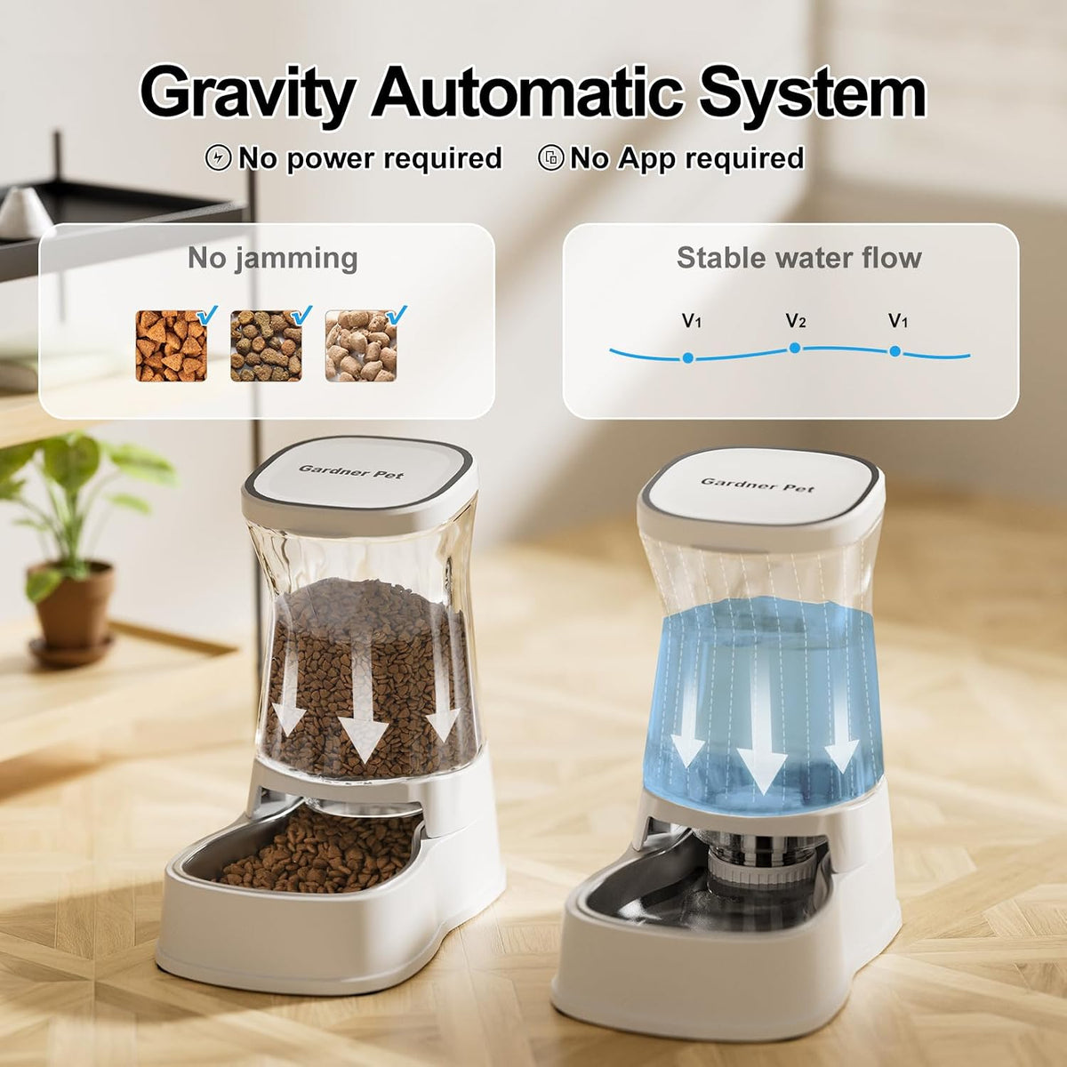 Automatic Dog Water Dispenser & Feeder Food Set - Pearl White / 1 Gallon (Water & food dispenser) - image 3