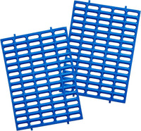 Premium Plastic Rabbit Cage Mats, 15x10 Mat - 2 Pack / Blue