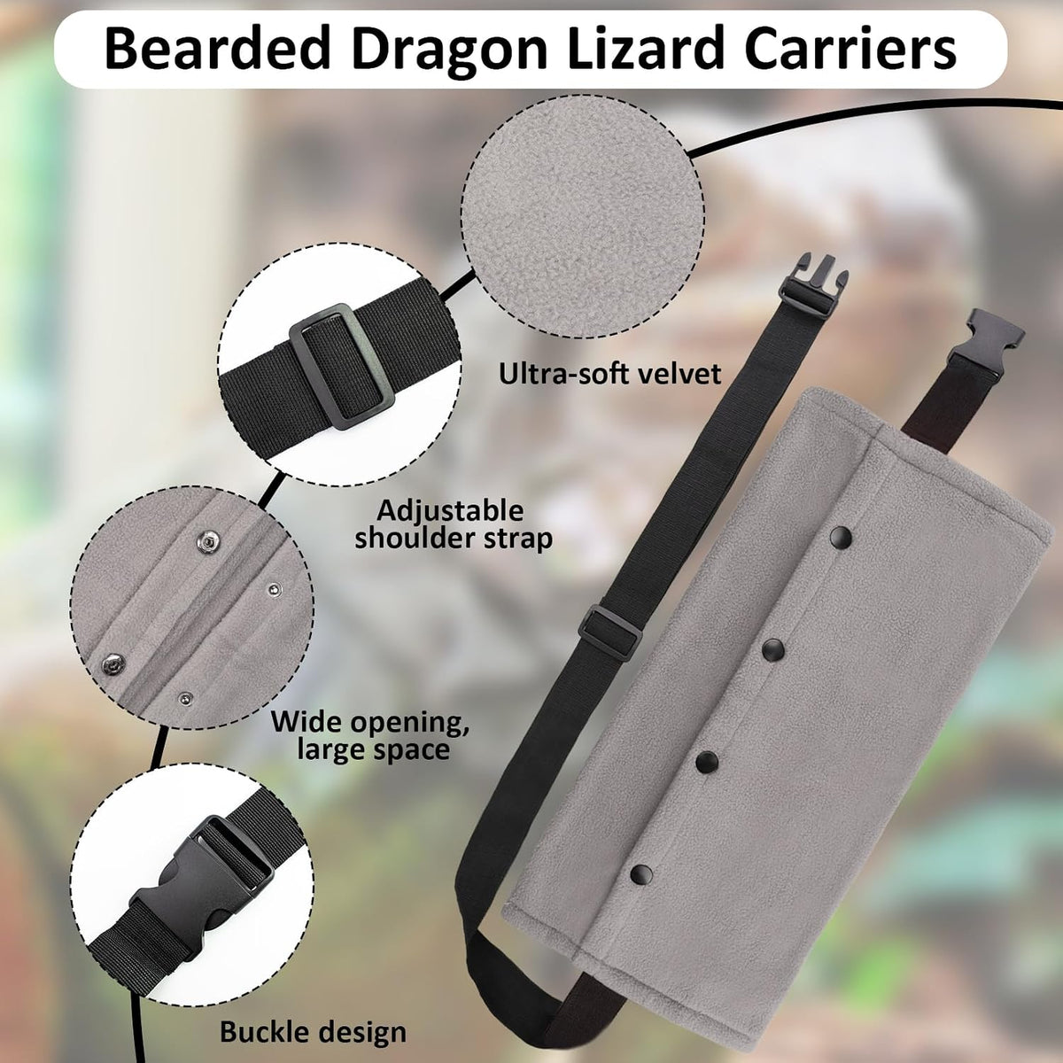 Bearded Dragon Leash and Harness Set, Bearded Dragon Accessories - Gray - image 3