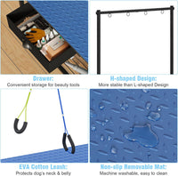 Dog Grooming Table with Drawers and Mesh Tray - Blue / Medium,1‑Drawer - image 3