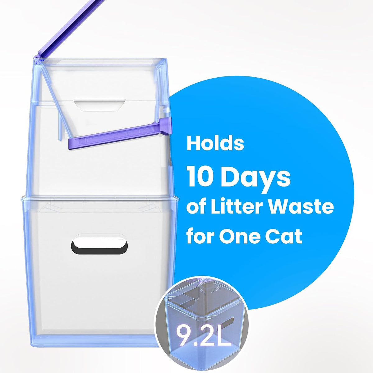 Neakasa XL Cat Litter Disposal Bin with 4-Months Supply Refill Bags – Daily Care for Cats - White / XL - image 2