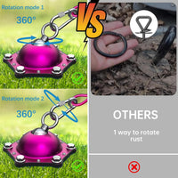 Dog Tie Out Cable and Stake for Camping, 360°Swivel Dog Run - dog stake violet+30ft/200lbs - image 4