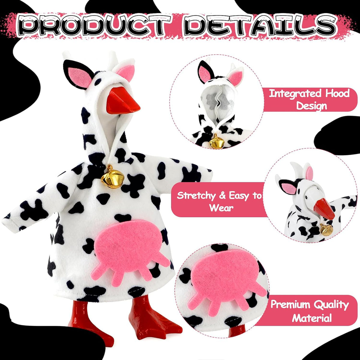 7 Inch Mini Desk Goose Outfits - Cow Color - image 4