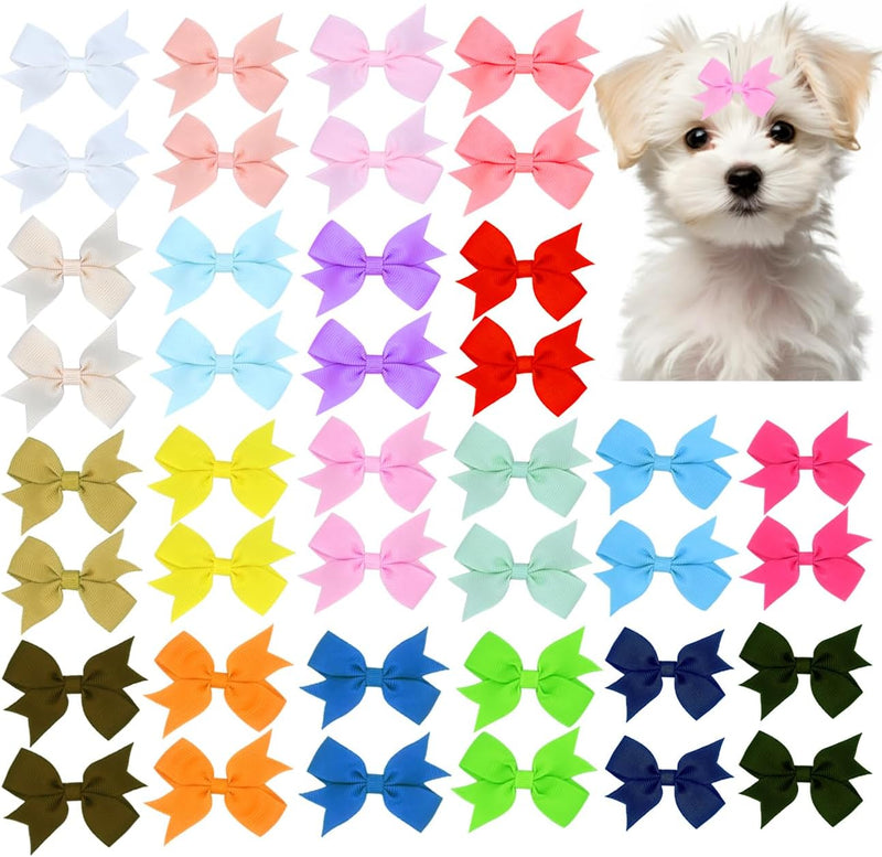 40PCS Dog Hair Bows with Clips 1.5Inch Girl Small Dog Apparel - 40pcs-clips-2inch