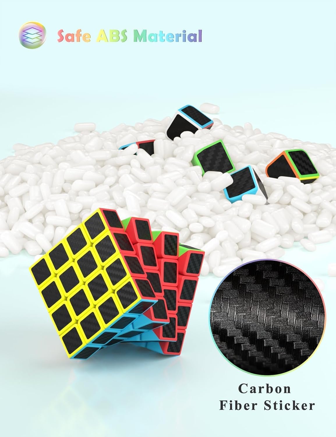 ROXENDA speed cube set with carbon fiber stickers - view 7