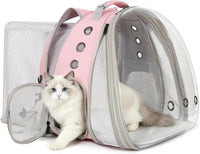 Dual Expandable Large Cat Backpack Carrier – Essentials for Cats - Pink / Square Back