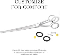 Tweezerman 9" Pet Grooming Scissors with Safety Round Tips, Professional Curved Grooming Shears for Medium to Large Dogs