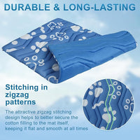BEAUTYZOO Dog Cooling Mat- Upgraded Thicken Cooling Mat for Large Dogs Reversible(Cool & Warm) Pet Ice Cool Bed Washable & Portable, Summer Crate Pad for Big Dog Puppy Up to 100 lbs, Paw Blue 59X40IN
