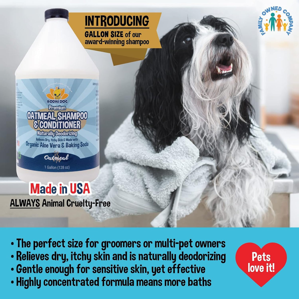 Bodhi Dog Skunk Shampoo | Skunk Smell Odor Remover Cleans & Deodorizes Using Essential Oils - Oatmeal Organic / 128 Fl Oz - image 2