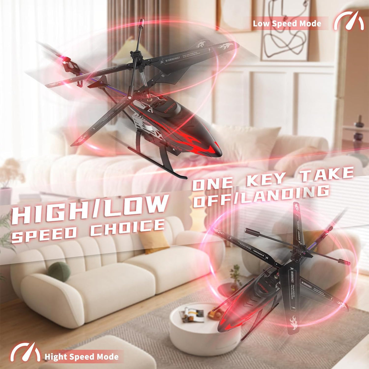 CYLION Night Eagle remote control helicopter for kids with colorful LED lights - view 2