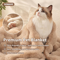 SOMAHE Soft Faux Fur Cat Blanket, Washable - 28"L x 22"W Inches / Latte Coffee - image 2