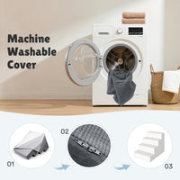 Dog Stairs for Bed, Extra Wide 4-Step Dog Steps for High Bed - Grey / 5 Steps - image 3