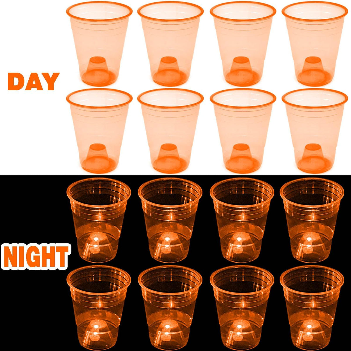 mishunyus 24-pack purple LED glow party cups, 16 oz plastic - view 17