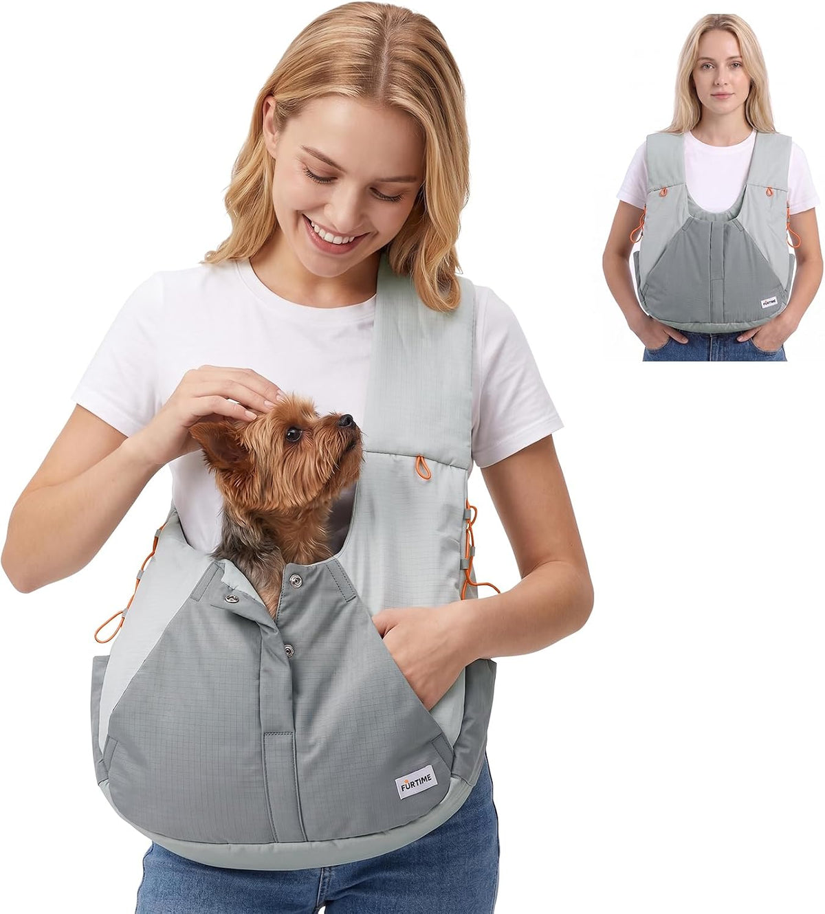 FURTIME Dog Sling Carrier - Gray