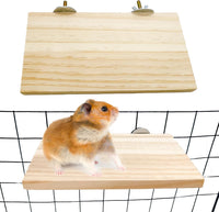 2Pcs Chinchilla Wood Ledge Hamster Wooden Flexible Platform Perch - 7.5 × 4 inch