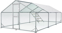 Large Metal Chicken Coop, 10x20x6.5FT Chicken Runs for Yard with Cover