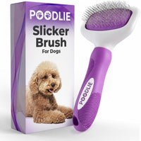 Poodle Pet Slicker Brush, For Dogs, Cats, and Rabbits - Purple / Regular Size