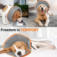 Dog Cone Collar XL, Soft Cones for Large Medium Small Dogs,Adjustable Dog Cone Alternative to Stop Licking, Comfy Elizabethan Collar for After Surgery Wound Healing & Hot Spots Orange