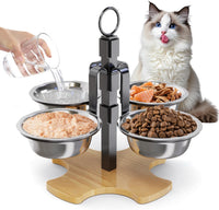 Elevated Cat Bowls 3 Adjustable Height 4 Stainless Steel Cats&Dogs – Essentials for Cats