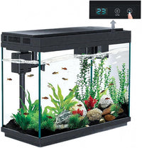 BARKBUDDY Fish Tank 2.5 Gallon Aquarium Kit, Self Cleaning Fish Tank, 7-Color Light 3-in-1 Quiet Pump Betta Fish Tank, Gold Fish Aquarium Starter Kit with Filter for Home, Office Corner