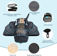 Cat Dog Carrier - Airline Approved Expandable Soft-Sided Pet Carrier with Removable Fleece Pad - 43.0"L x 32.0"W x 12.0"H - image 3