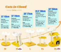 Cat Tree, Cloud Cat Tower with Soft Bed - 22" with Scratching Post - image 2
