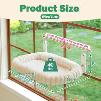 Zakkart SnugCloud Foldable Cat Window Perch – Essentials for Cats - Cream White / Medium (22.8"x15.7") - image 2