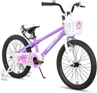 JOYSTAR Pluto 12-20" Kids Bike with Light Up Training Wheels – Fun for Kids & Family - Purple / 18 Inch with Flash Training Wheels & Kickstand