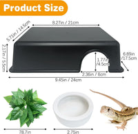 Leopard Gecko Humid Hide Reptiles Humidity Box – Essentials for Reptiles And Amphibians - Black Large Hide Box-2Pack - image 2