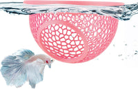 Floating Betta Hide & Shrimp Cave, 3D Printed Aquarium Decor - Pink