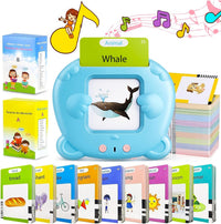 Spanish & English Talking Flash Cards for Toddler - Blue / Upgrade Version(abc+123-510 English Words)