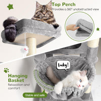 Globlazer Extra Large Cat Tower for Big Cats 20 lbs, F81 - 81 inch / Light Grey - image 4