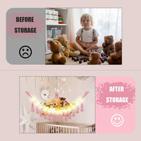 CERETIA Stuffed Animal Hammock Large Corner Plushie Net Storage - Pink / Jumbo-(Package of 1) - image 4