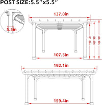 MUPATER 12x16 FT All Cedar Wood Wooden Pergola, Pergola Kit with Stakes, Quality Wood Supported Structure, Snow and Wind Supported, Outdoor Garden Shelter with Cedar Framed for Backyard, Deck, Lawn