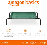 Amazon Basics Cooling Breathable Elevated Dog Bed with Durable Metal - Green / Small - image 2