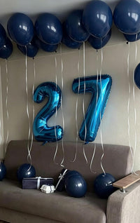 Number Balloons Blue 7 Balloon Numbers 40 inch for 7th Birthday - Dark Blue / Number 7 - image 2