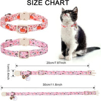 Halloween Cat Collar-2Pack Autumn Pumpkin Kitten Collars-Funny - Floral Ghost Pumpkin & Pink Ghost Party - image 3