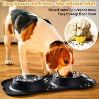 Hubulk Pet Dog Bowls 2 Stainless Steel Dog Bowl with No Spill - Black / Small - image 3