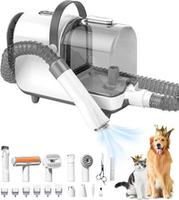 Bunfly dog grooming kit with 3L dust cup vacuum, electric clipper and comb attachments