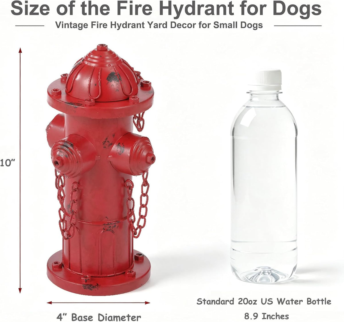 7.8" H Metal Potty Training Fire Hydrant for Dogs to Pee On Indoor - 10" - image 2