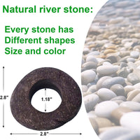 Natural River Stone Plant Weights for Aquarium - Large 1.2″ Hole 5pcs - image 3