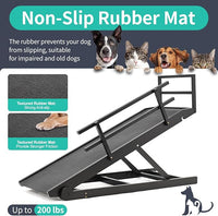 Dog Ramp, 5 Level Adjustable Wooden Folding Pet Ramp for Middle Bed, Couch,SUV-High Traction, Portable Paw Ramps for Small & Large Old Dogs & Cats - Furniture Quality